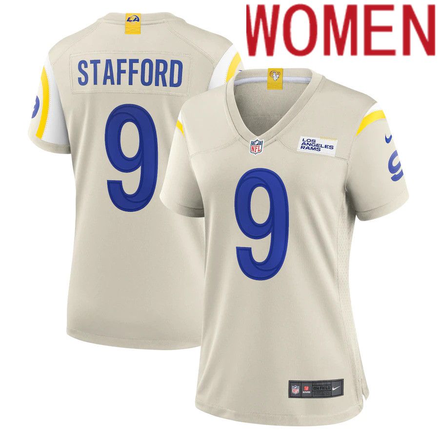 Cheap Women Los Angeles Rams 9 Matthew Stafford Nike Cream Player Game NFL Jersey